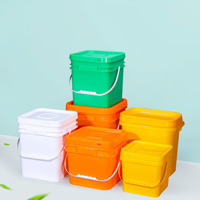 5L 10L 16L 25L Orange Square Plastic Bucket PP Material for Supermarket Food Storage