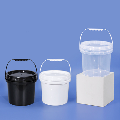 2L PP Round Plastic Storage Bucket With Lids For Honey Ice Cream With Customized Logo