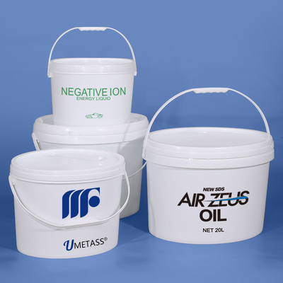 6L 16L 20L Plastic Oval Shape Paint Bucket Pail With Handles OEM LOGO Printing Color