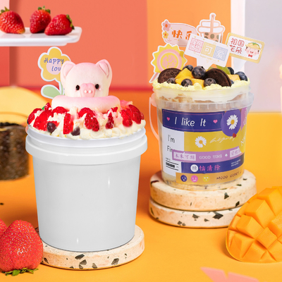 1L Plastic Bucket for Condensed Milk Honey Ice Cream Food Grade Clear Storage Container
