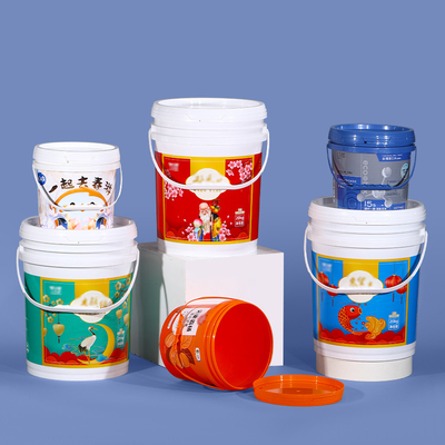 100% Material Colorful Round Plastic Pail Jar with Lid and Handle Supplied Sample