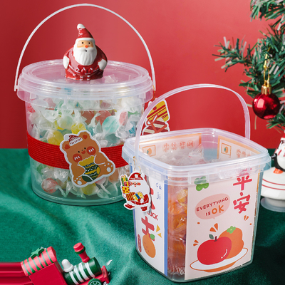 280ml 300ml 500ml 750ml 1L 1.5L 2.5L 4L Plastic Food Storage Pail Christmas Decoration