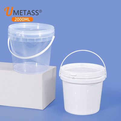 2L Plastic Pail Round Bucket Container for Paint Biscuit and Mouthwatering Treats