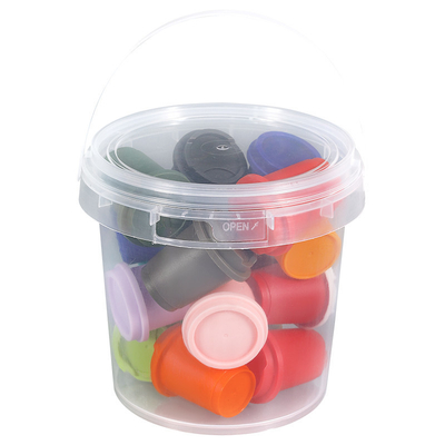 100% Material Translucent Plastic Round Coffee Bean Storage Bucket With Lid And Handle