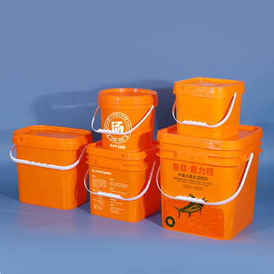 Food Packing Snacks Barrels PP Square Plastic Bucket With 5L 10L 13L 16L 25L Capacity