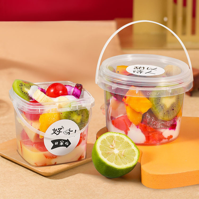 Other Food Grade Thicken Plastic Bucket With Holder And Lid For Seafood Snack OEM Color Printing