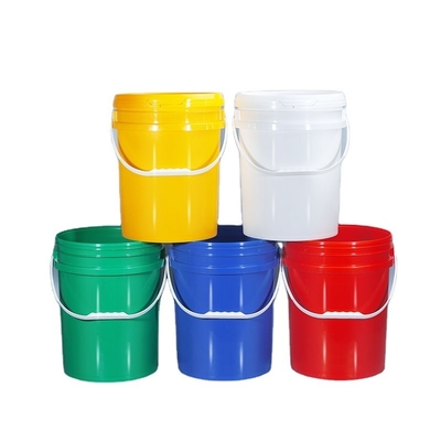 Round Plastic Paint Bucket With Seal Lid Can Customize Logo For Recycling With Round Shape