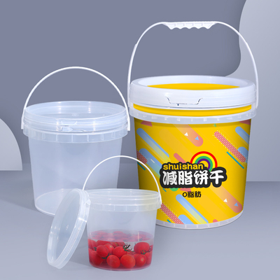 Customizable 1L-20L Clear Food Grade Snacks Milk Tea Packing Bucket With Lid for B2B