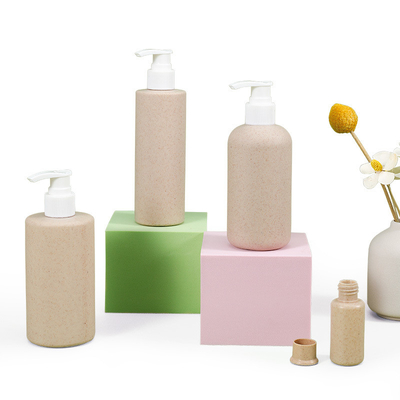 100ml-500ml Recyclable Lotion Shampoo Dispensers with Pump and Wheat Straw Body Material