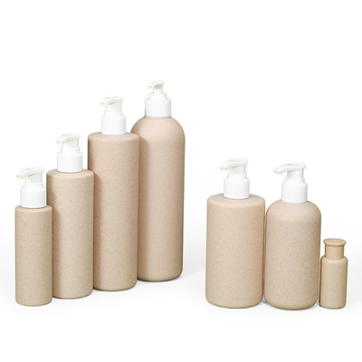 Biodegradable Wheat Straw Plastic Hotel Shampoo Bottles With Pump Dispenser 300ml