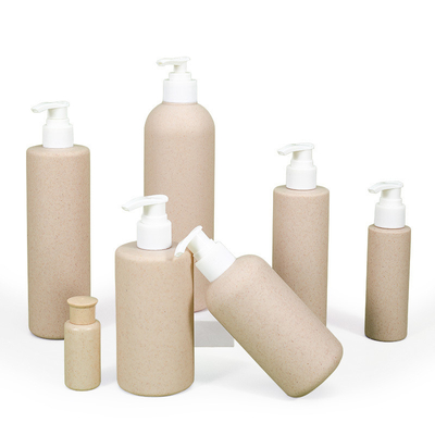 30ml-500ml Capacity Empty Cosmetic Shampoo Pump Packaging Wheat Straw Biodegradable Plastic Bottle