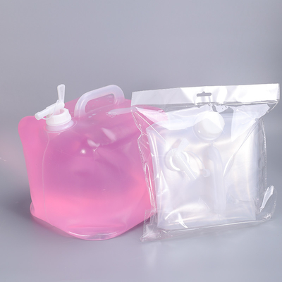 GB 4806.7-2016 Certificate Plastic Collapsible Petrol Can Folding Bucket With Faucet 5L