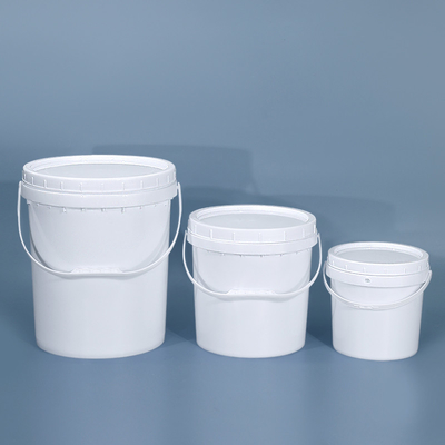 18L Recycled Large Plastic Pails White Bucket With Screw Cover Lid