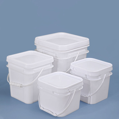 2.5L Square Bulk Plastic Buckets Pails Green Yellow Black Colored