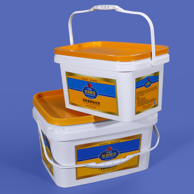 3L Rectangular Plastic Bucket Leak-Proof Storage White Color
