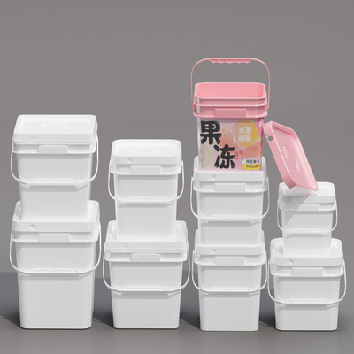 Factory Wholesale Food Safe IML Customized Sealed Empty Plastic Square Buckets Container for Packaging Pet Food
