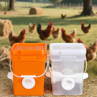 Durable Plastic Feeder Food Grade Plastic Buckets With Handle and Lid