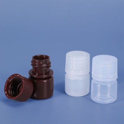 laboratory Use PP Plastic Reagent Bottles Vials with 5ml Capacity and Screw Cap in Transparent Brown Color Sealing Type