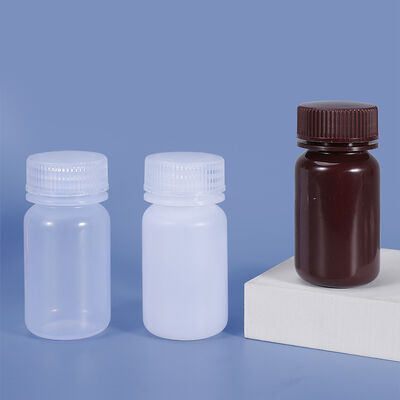 60ml Wide Neck Reagent Bottles Hot Sale Translucent Brown Polypropylene PP Plastic Bottles Lab Grade