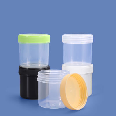 100ml Mini Clear Plastic Jar with Colorful Customizable Lid and Inner Lid Food Grade PP Container Jars for Pudding Fruit Candy