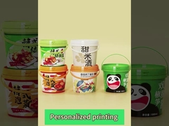Customized Empty Plastic Bucket with lid for Milk Honey